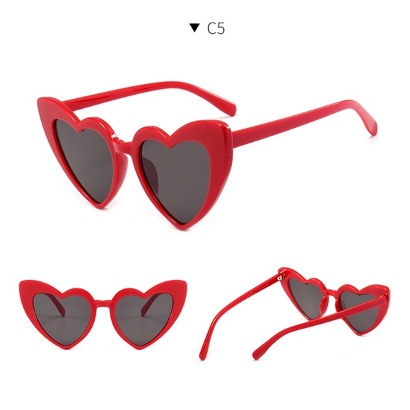 Red Oversized Heart Sunglasses! - Picture 3 of 3